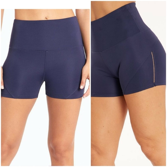 Marika Active Eclipse Navy Blue Wide High Waist Bike Shorts w/ InterLok Wick Sm - Picture 16 of 16